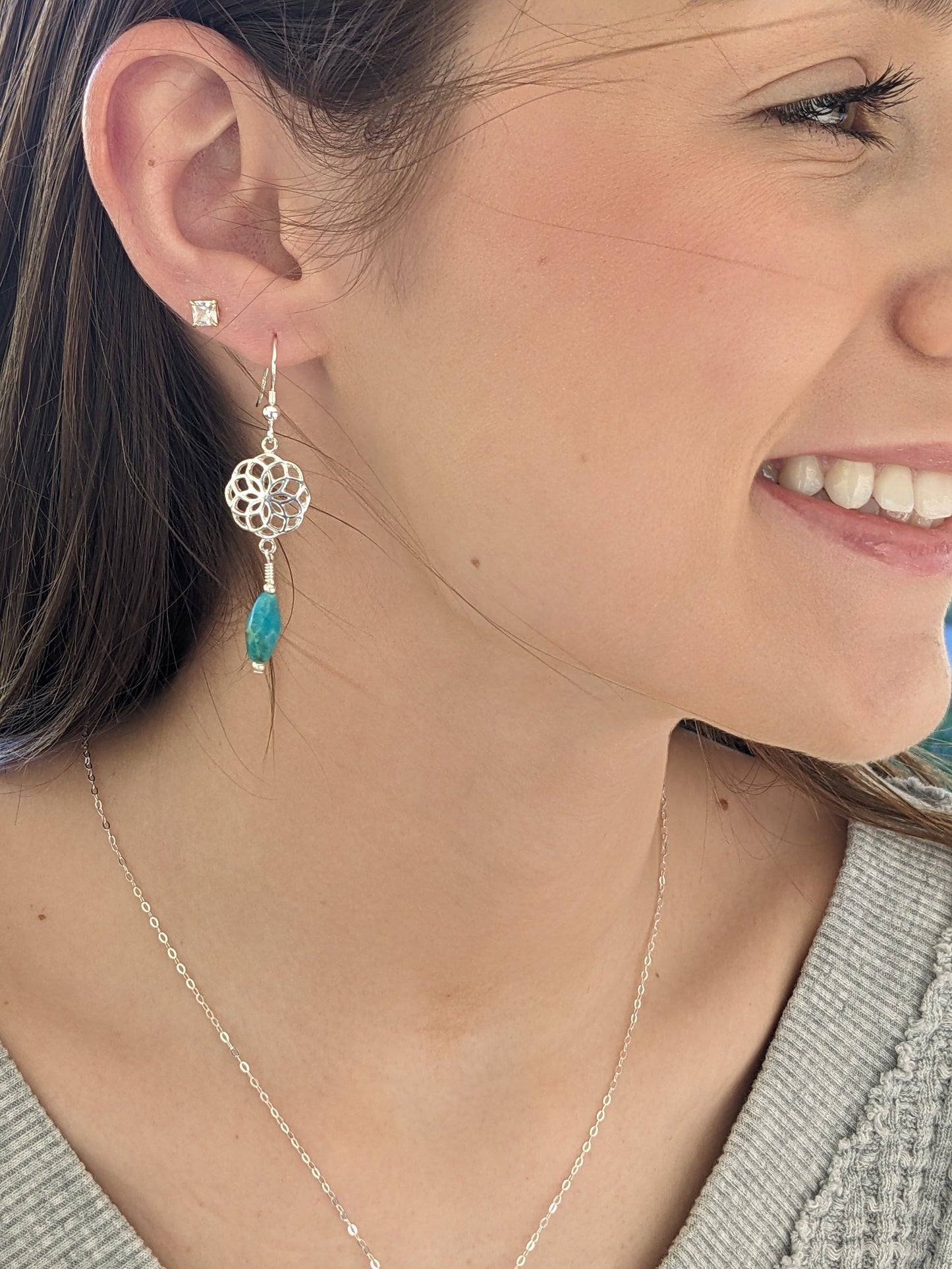 Turquoise Mandala Earrings