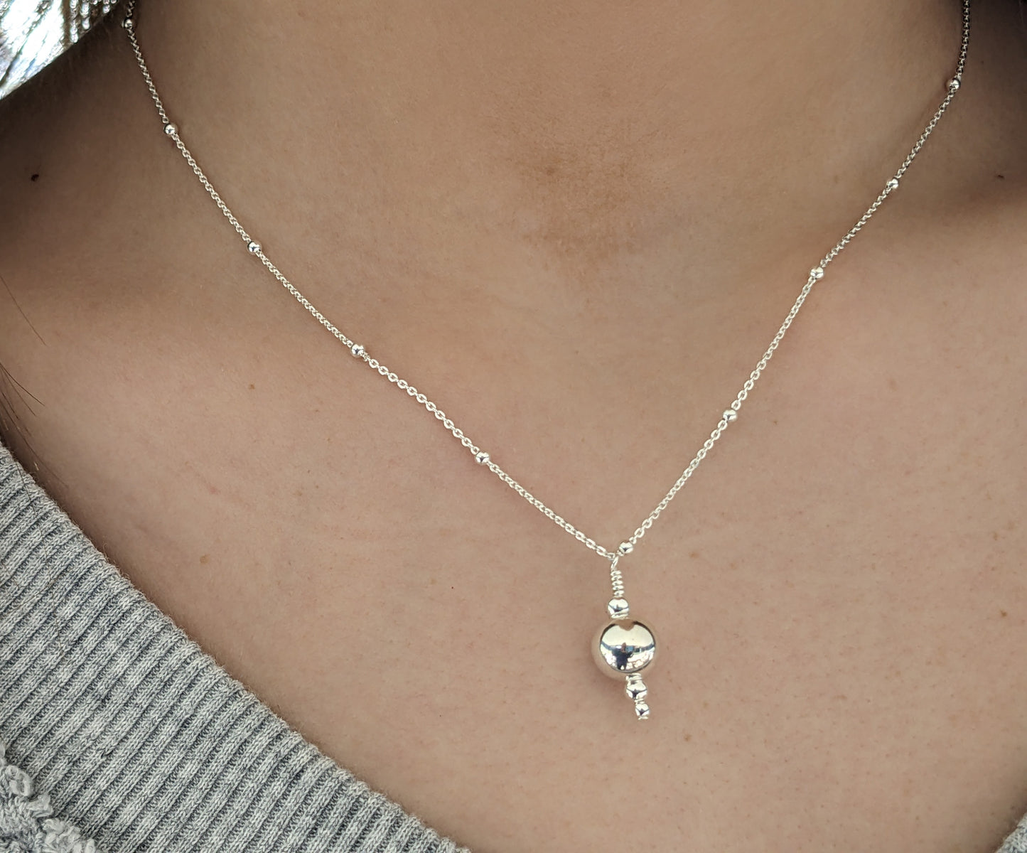 Sterling Silver Bead Necklace