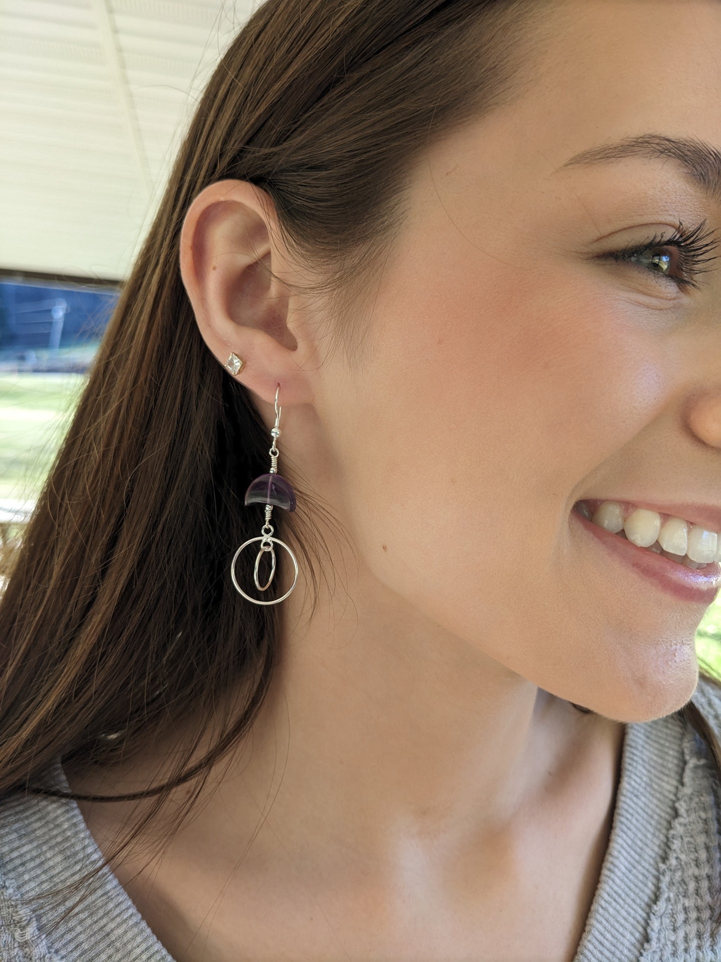 Amethyst Spinner Earrings