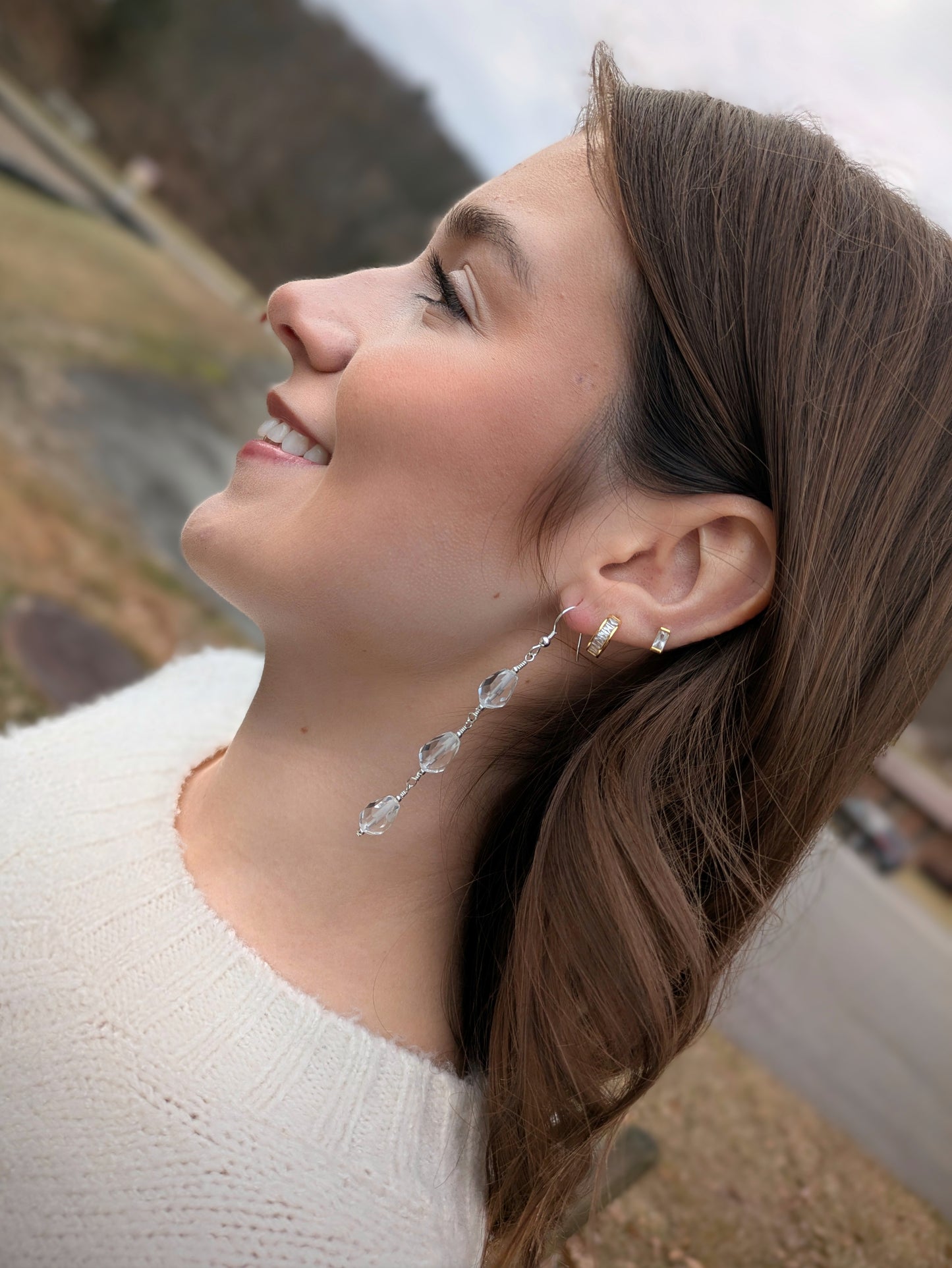 Crystal Quartz Dangle Earrings