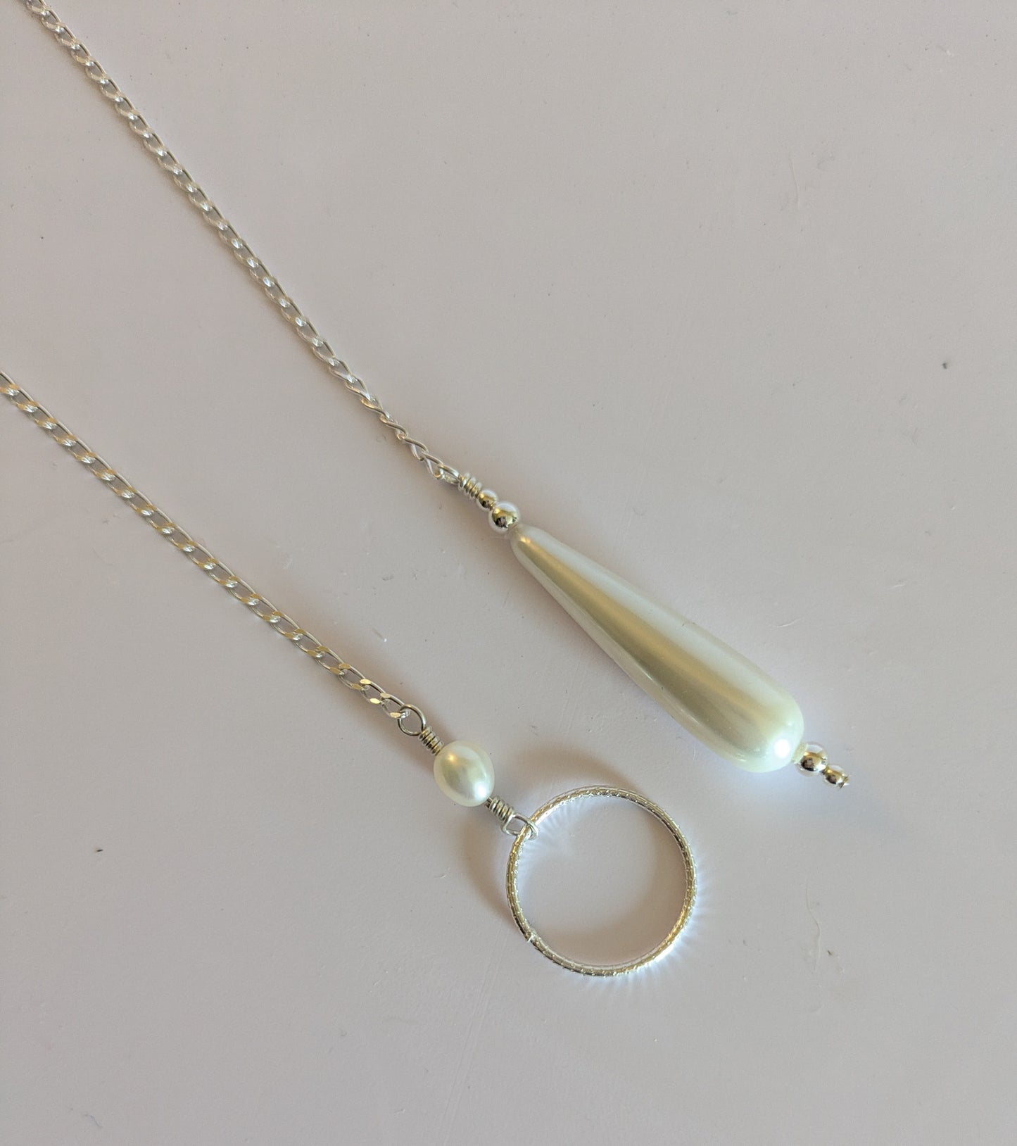 Shell Pearl & Sterling Silver Adjustable Necklace