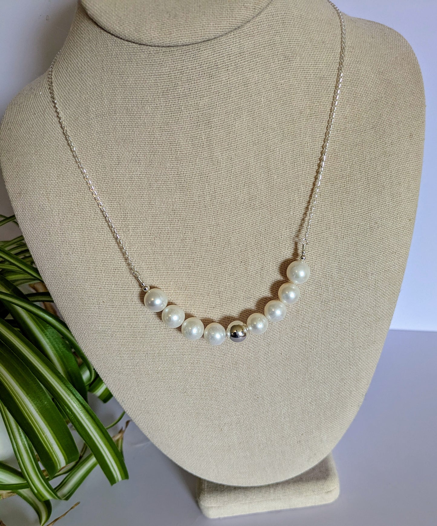Statement Pearl and Sterling Silver Necklace