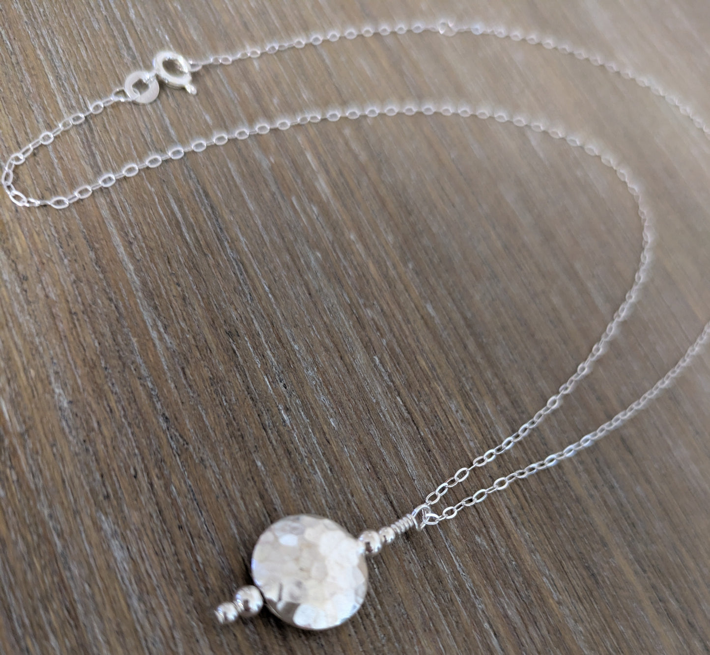 Hammered Circle Pendant Necklace