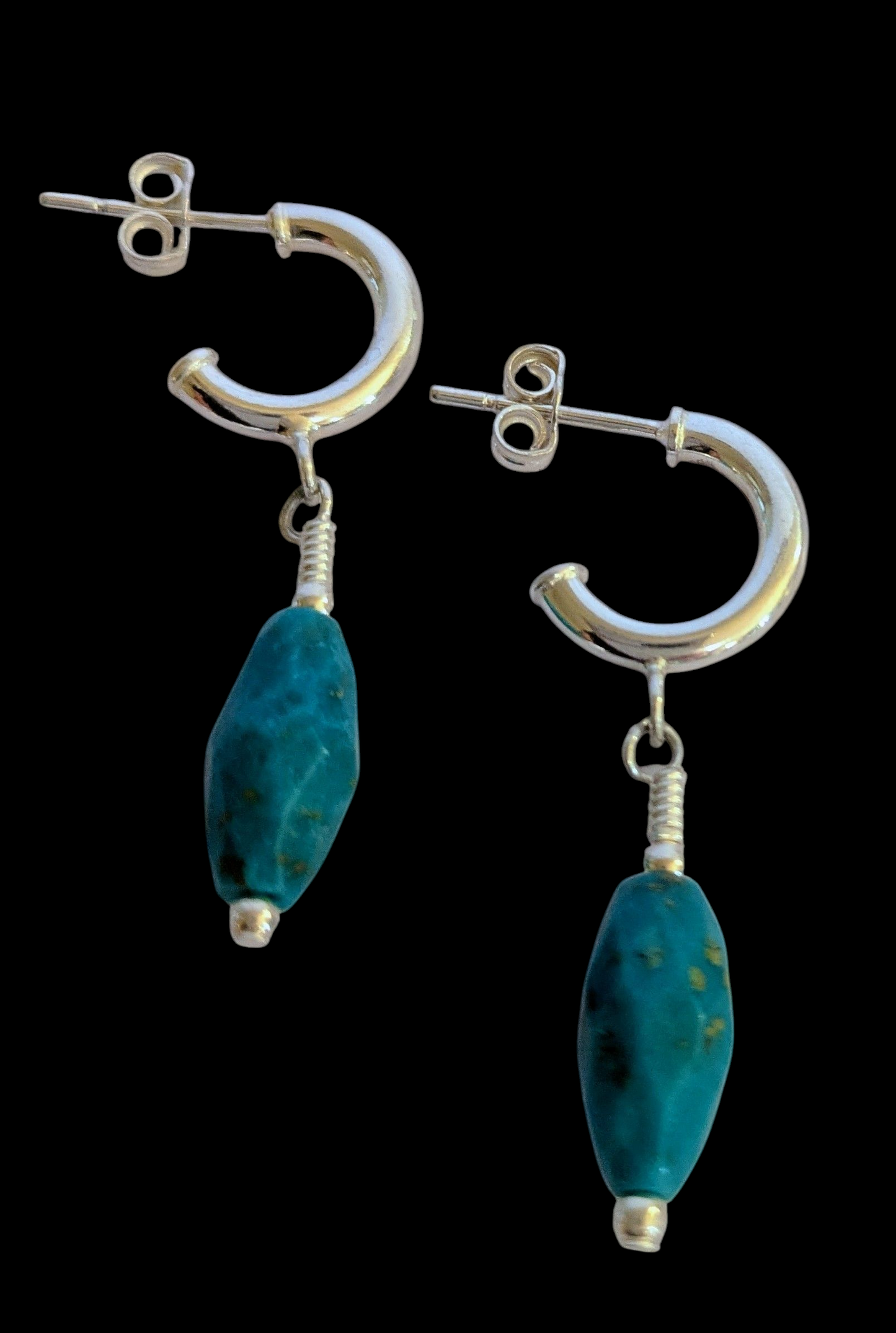 Turquoise Huggie Hoops