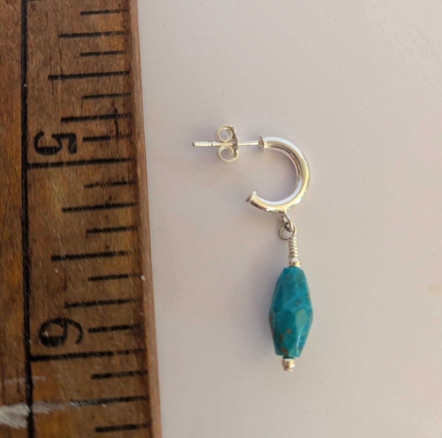 Turquoise Huggie Hoops
