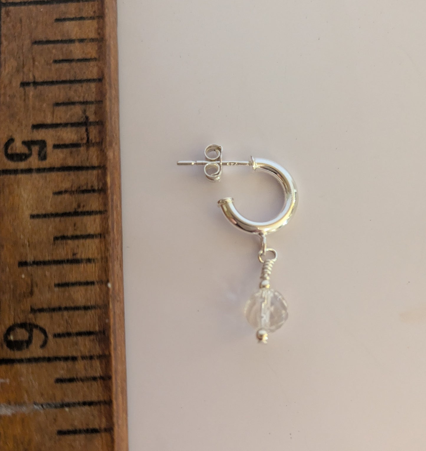 Crystal Quartz Huggie Hoops