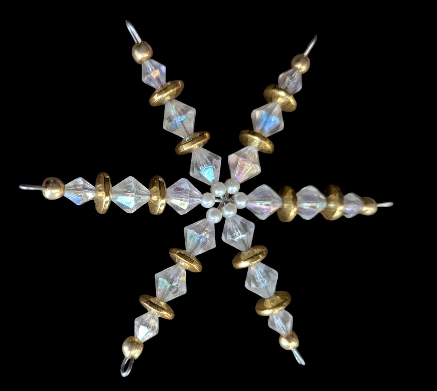 Clear and Gold Snowflake Ornament