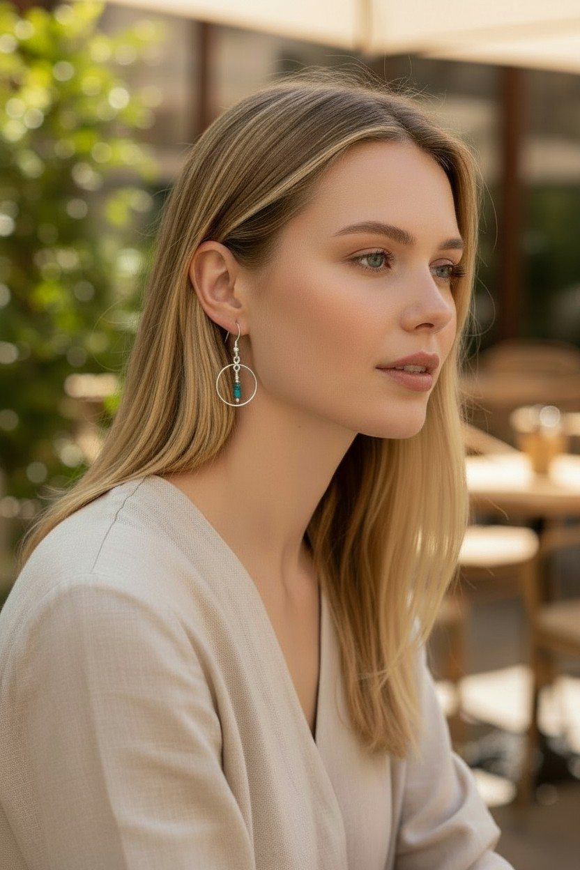 Petite Turquoise and Sterling Silver Earrings