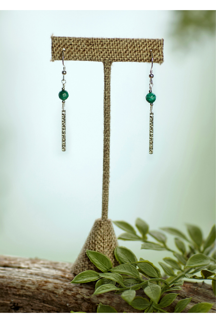 Malachite and Sterling Silver Earrings