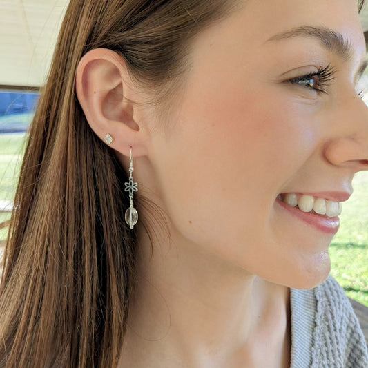 Sterling Silver Flower Earrings