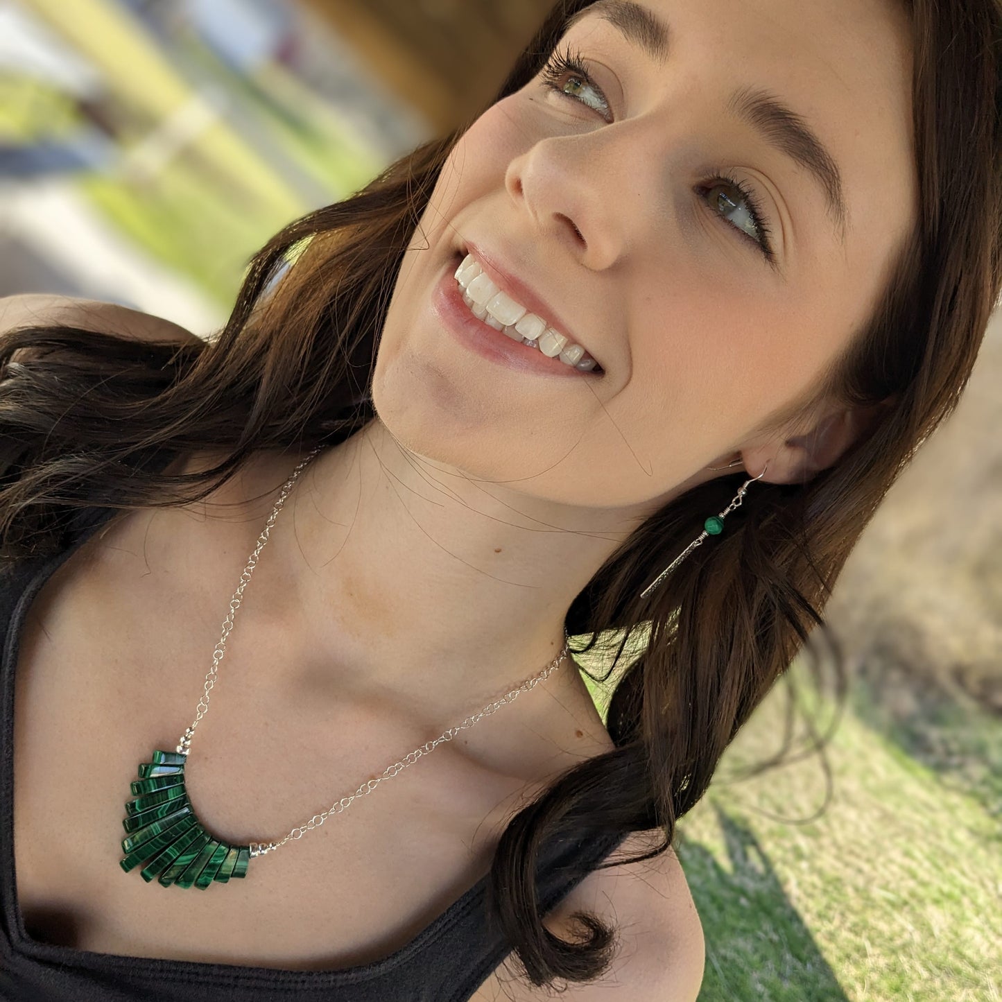 Malachite and Sterling Silver Necklace