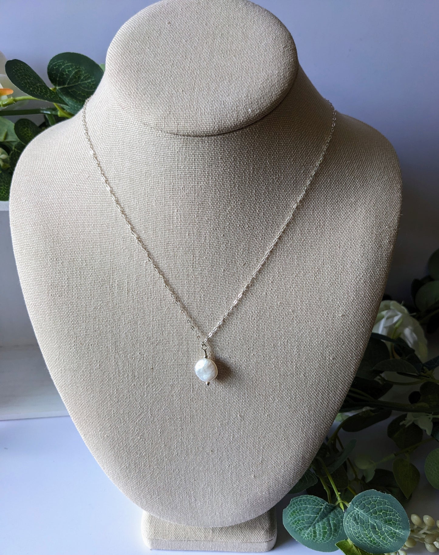 Coin Pearl Sterling Silver Necklace