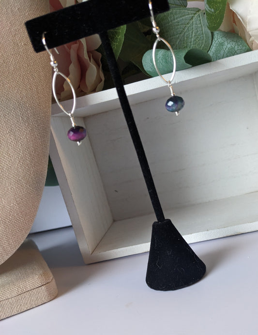 Mystic Tigers Eye and Sterling Silver Earrings