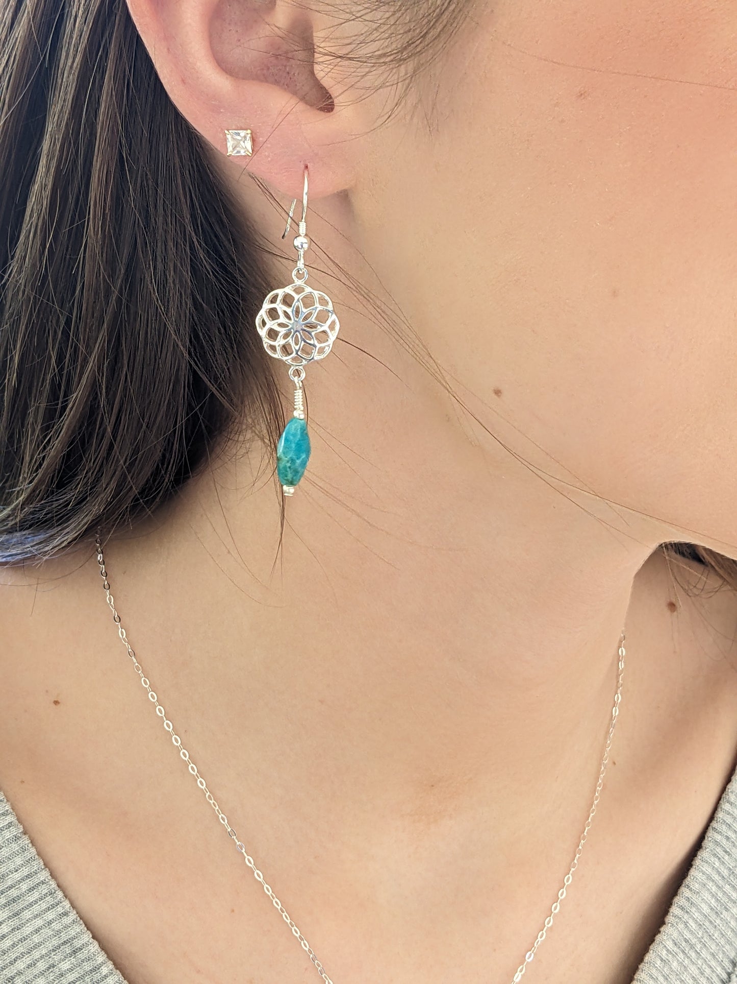 Turquoise Mandala Earrings