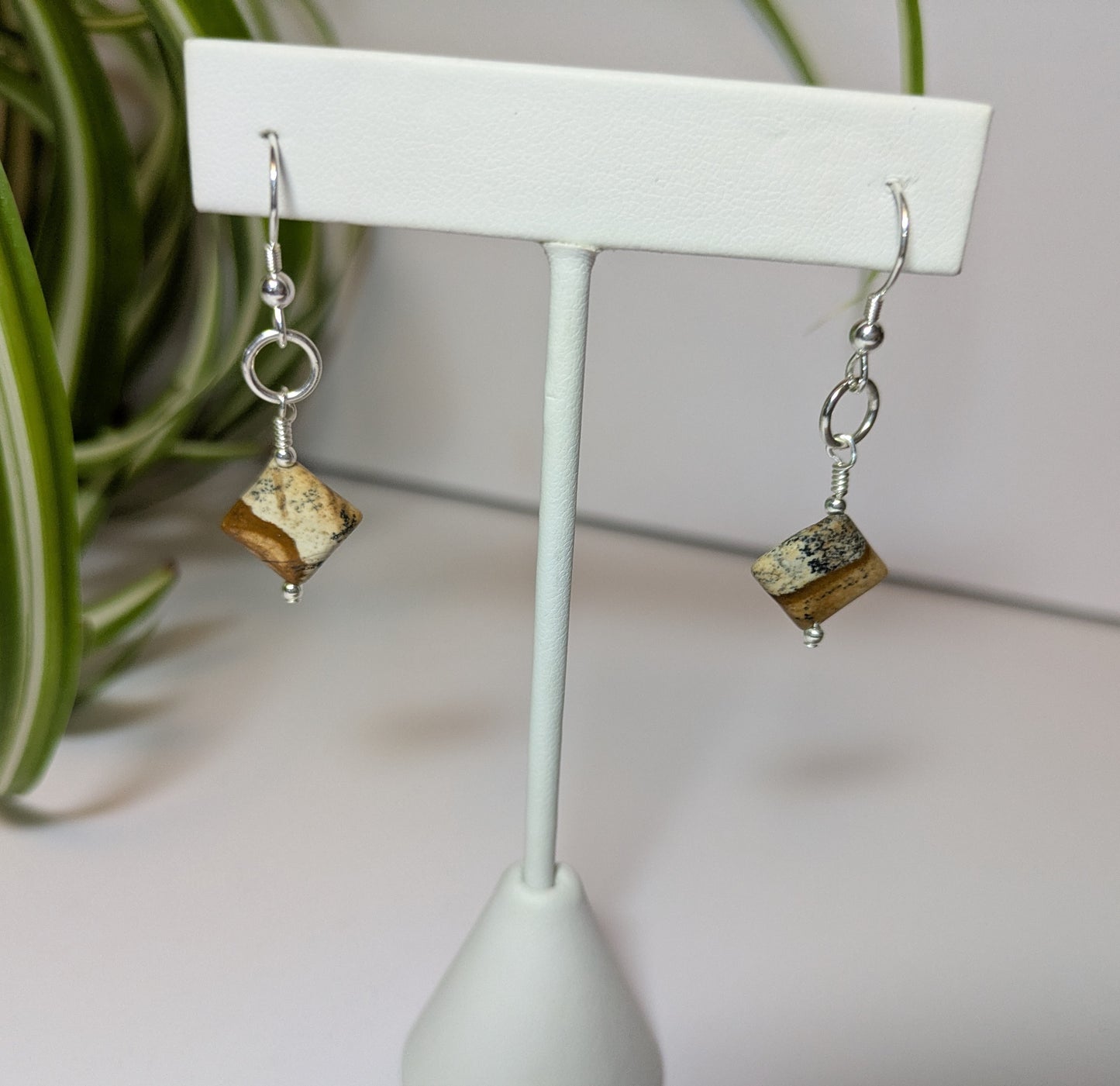 Picture Jasper and Sterling Silver Earrings