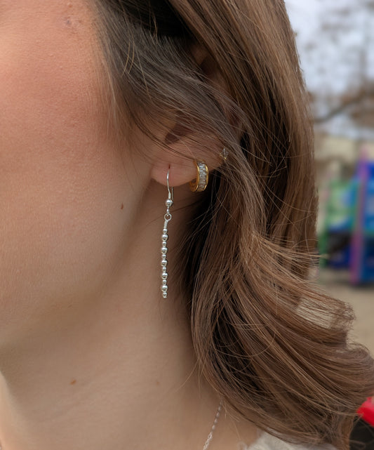 Sterling Silver Beaded Dangle Earrings