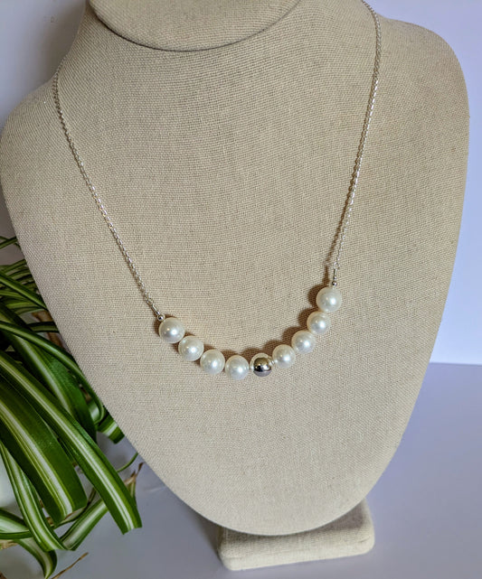 Statement Pearl and Sterling Silver Necklace