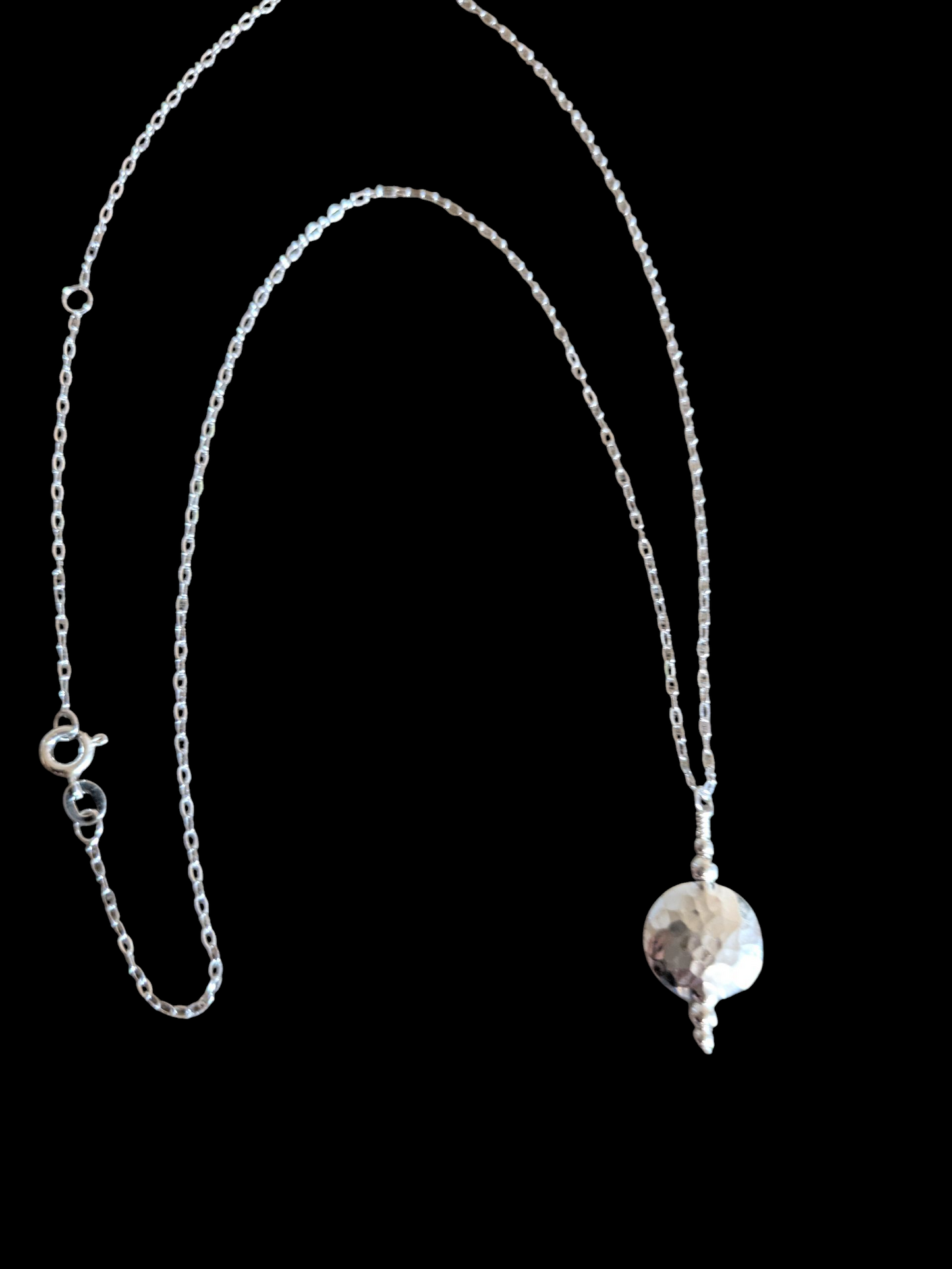 Hammered Circle Pendant Necklace