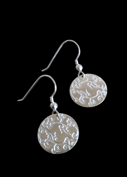 Delicate Vine Imprint Earrings