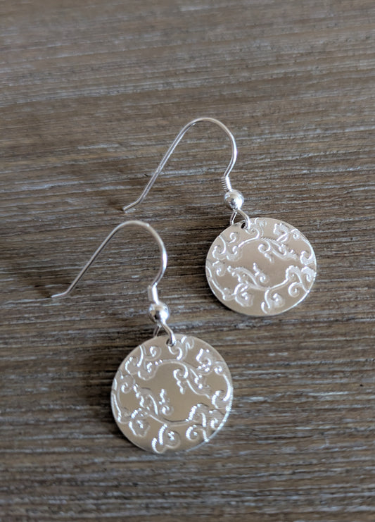 Delicate Vine Imprint Earrings