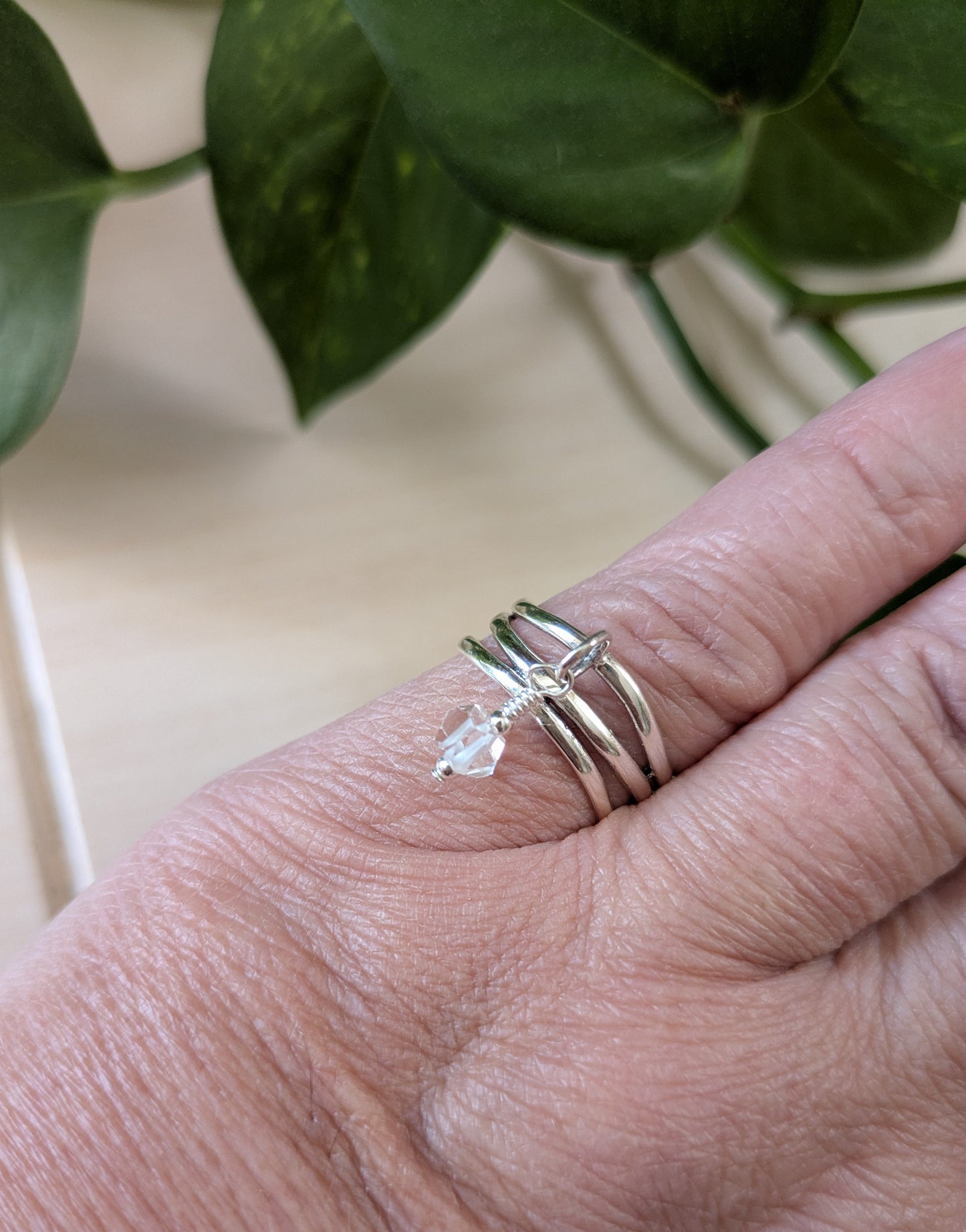 Sterling Silver Ring with Herkimer Diamond