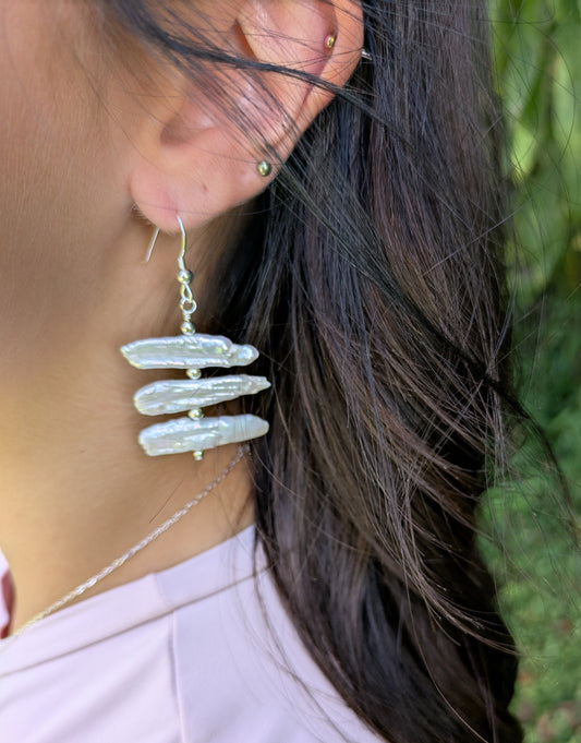 Edgy Pearl Earrings