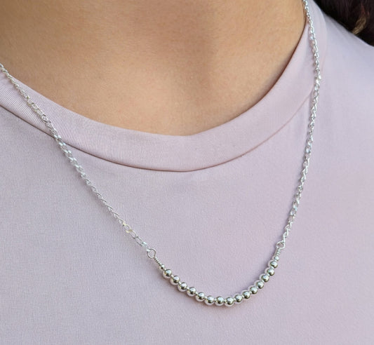 Sterling Silver Bead Chain Necklace