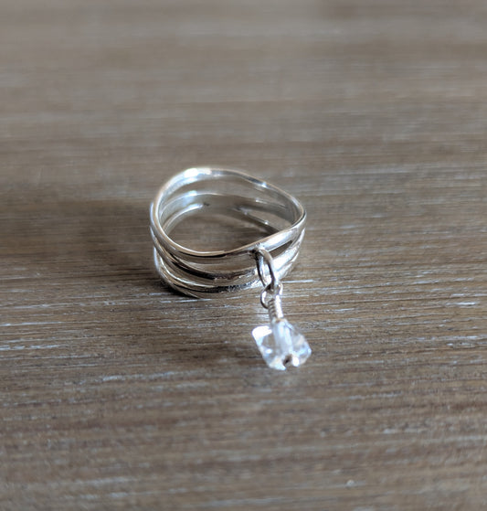 Sterling Silver Ring with Herkimer Diamond