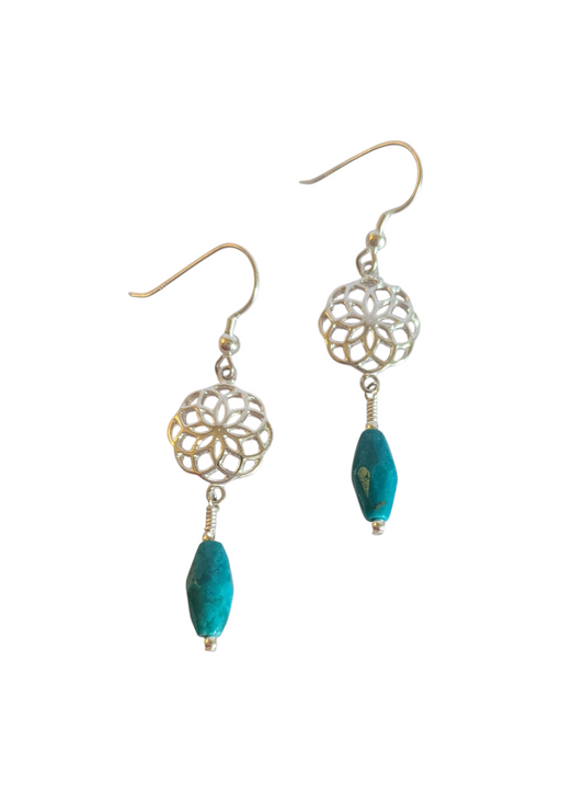 Turquoise Mandala Earrings