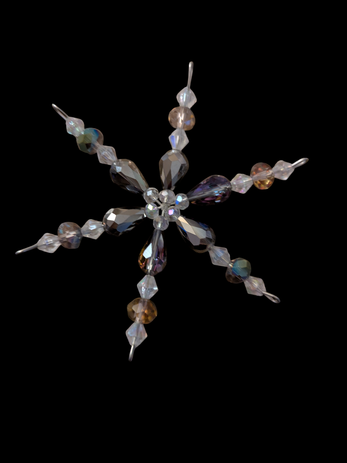 Bronze and White Snowflake Ornament