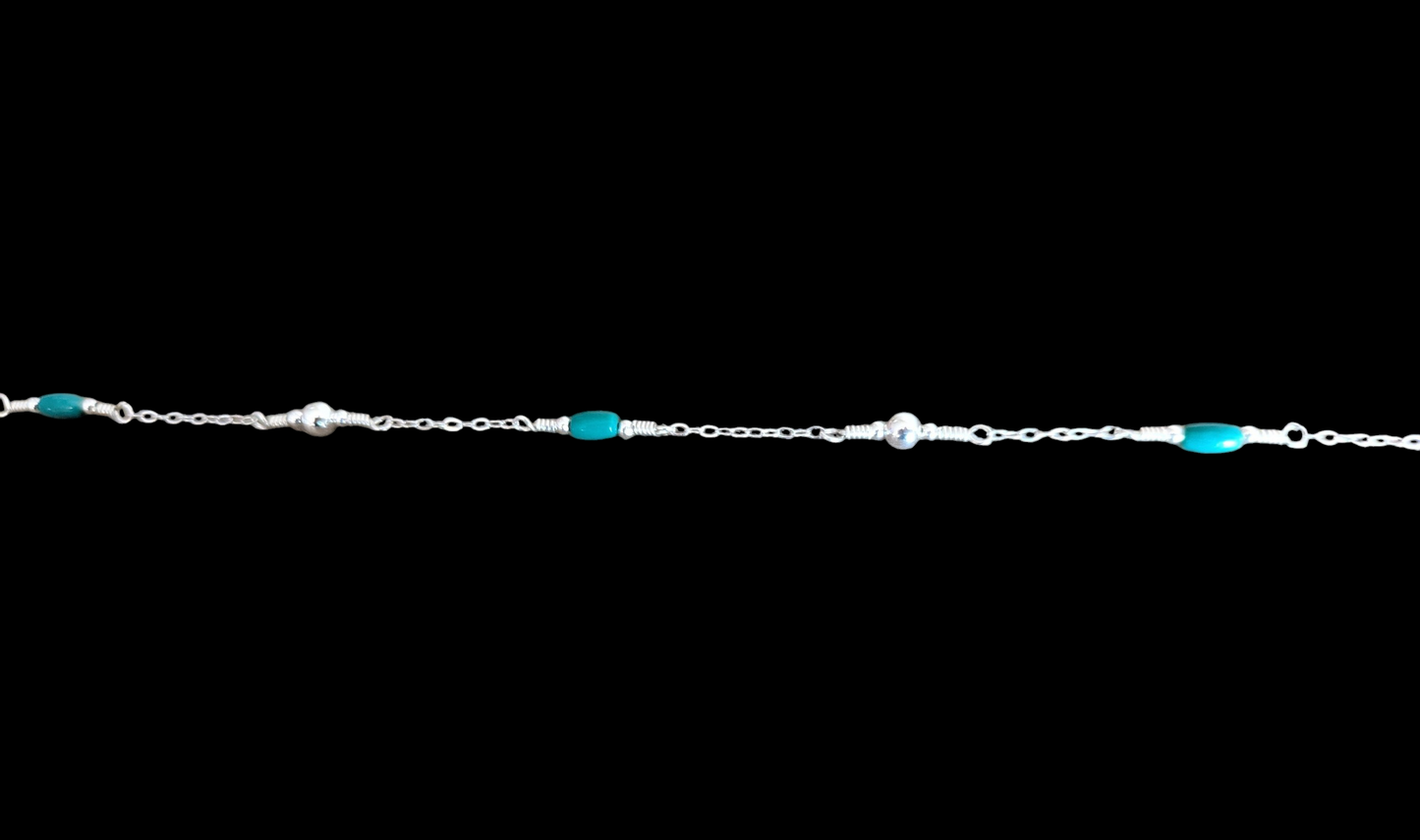 Petite Turquoise and Sterling Silver Necklace
