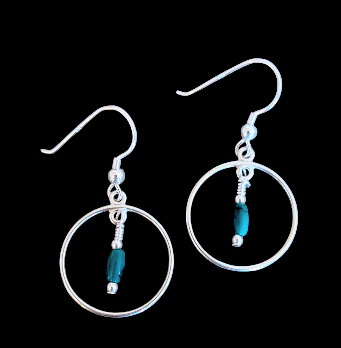 Petite Turquoise and Sterling Silver Earrings