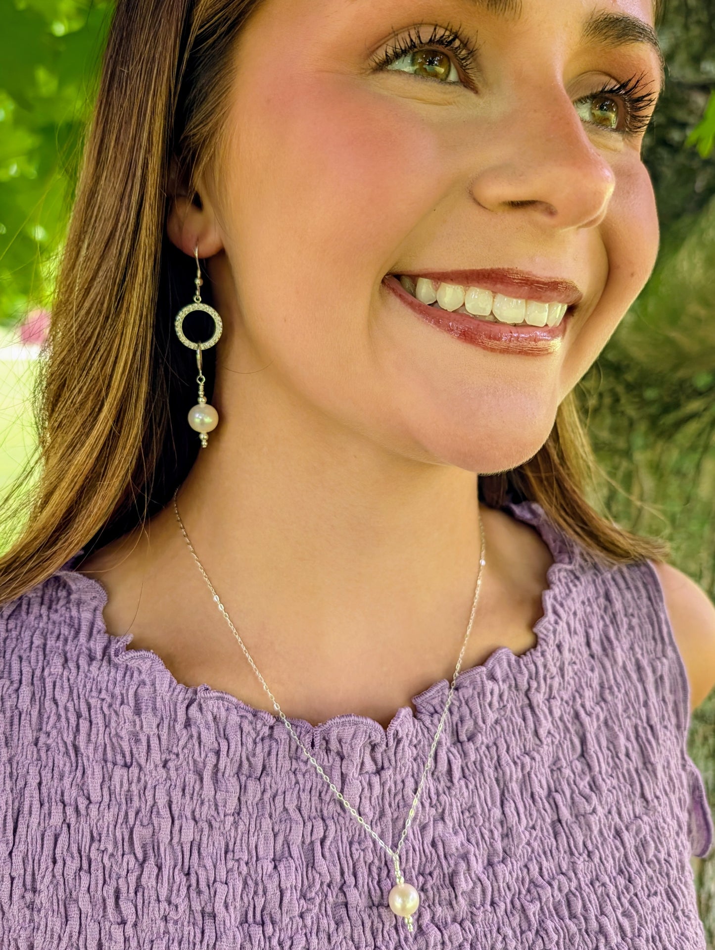 Pearl and Cubic Zirconia Earrings