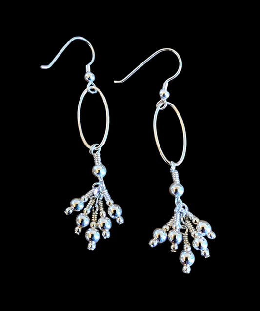 Sterling Silver Bead Pop Earrings