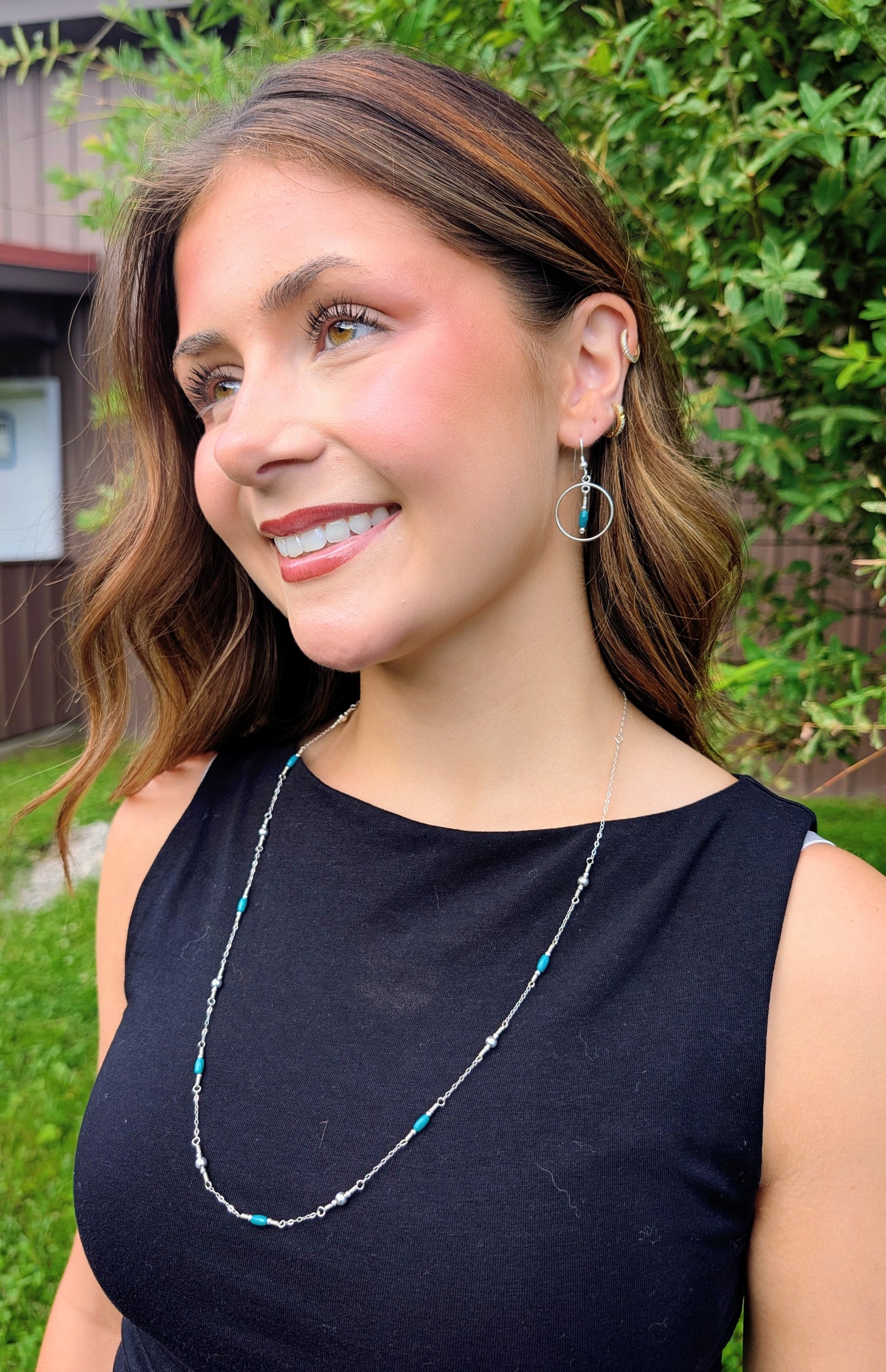 Petite Turquoise and Sterling Silver Necklace