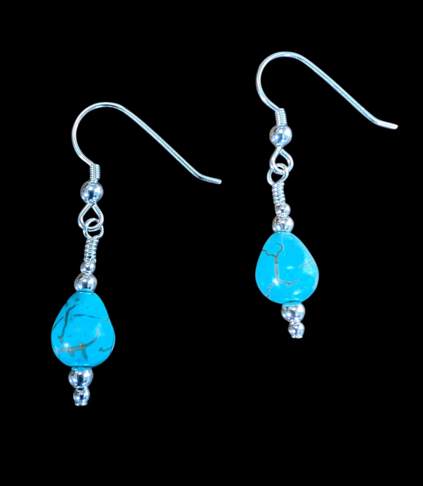 Turquoise Magnesite and Sterling Silver Earrings