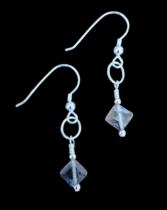 Labradorite and Sterling Silver Drop Earrings