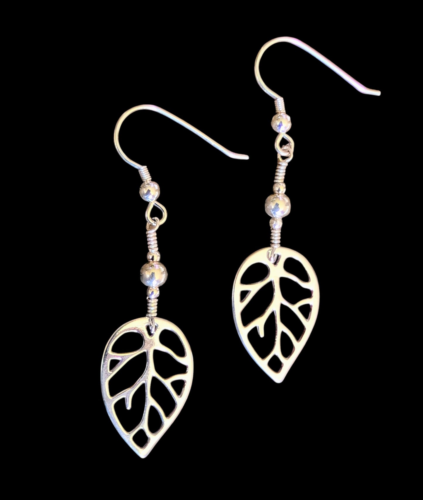 Sterling Silver Leaf Earrings