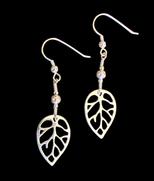 Sterling Silver Leaf Earrings