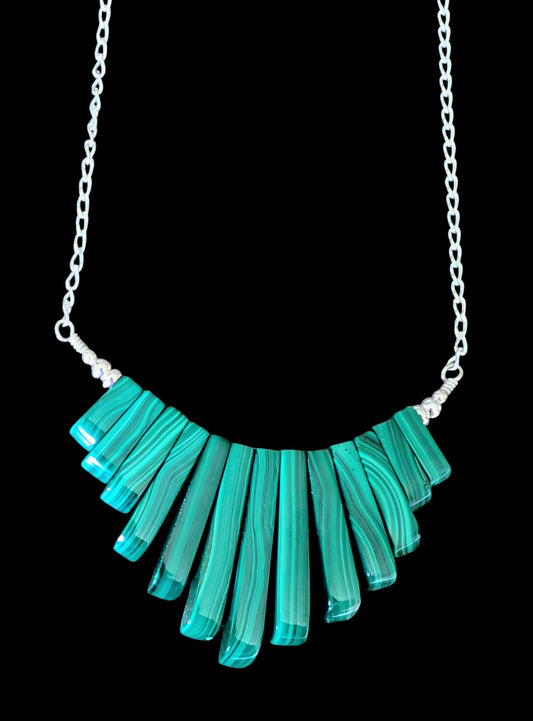 Malachite and Sterling Silver Necklace