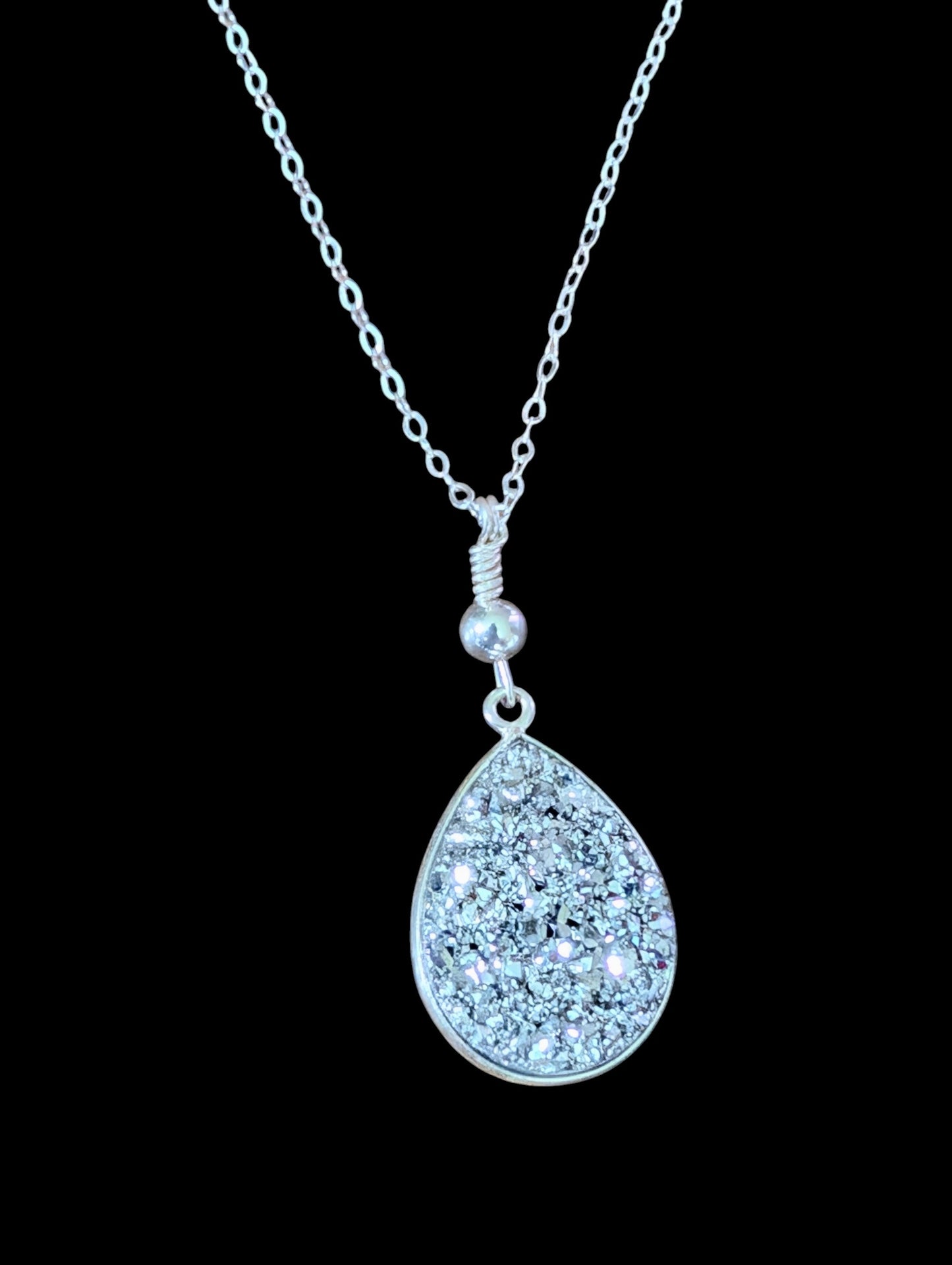 Titanium Plated Druzy Agate Necklace