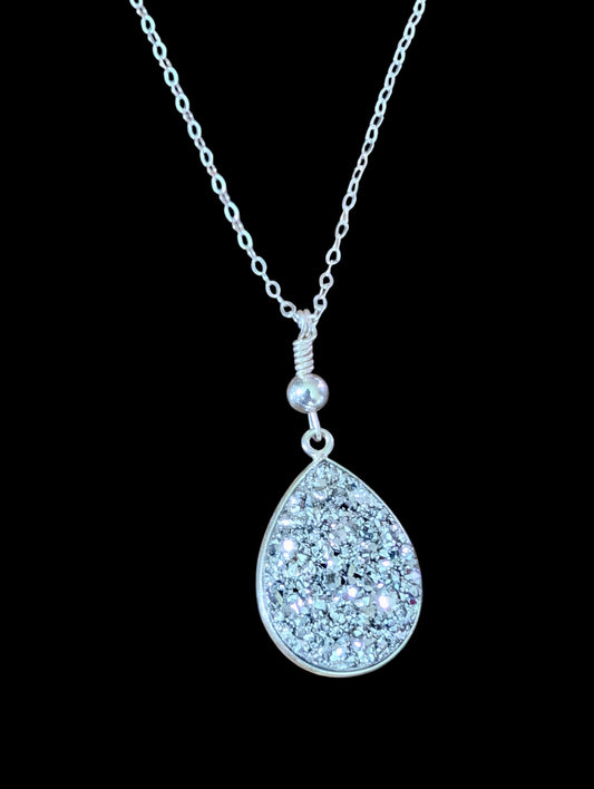 Titanium Plated Druzy Agate Necklace