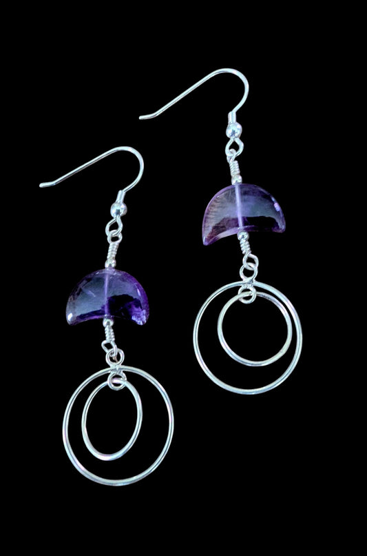 Amethyst Spinner Earrings