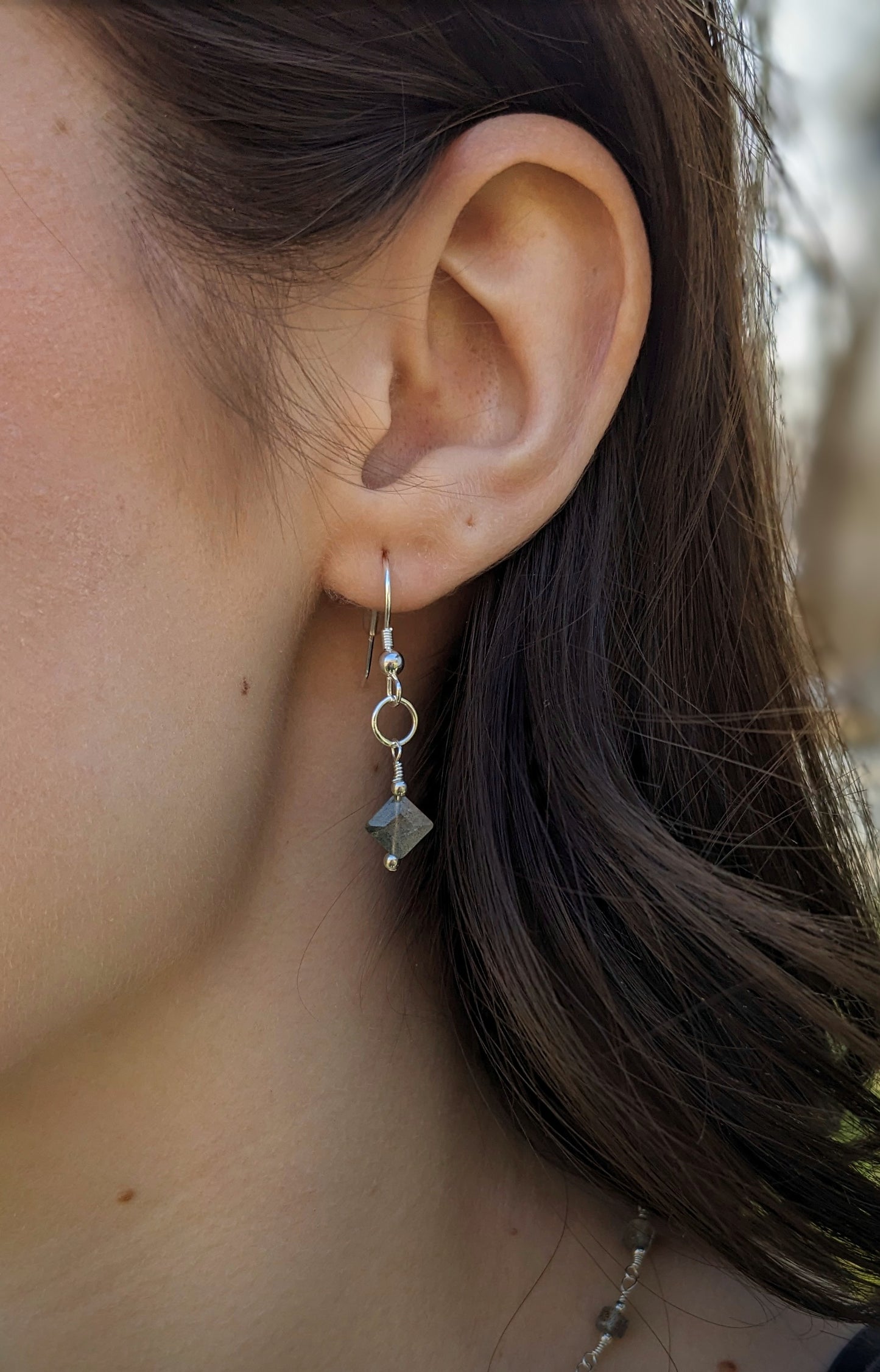 Labradorite and Sterling Silver Drop Earrings